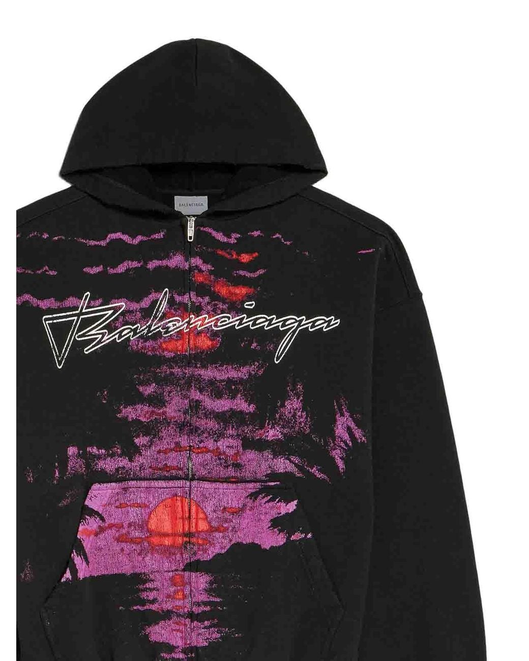 Balenciaga Black Dream Surfer Zip-Up Fleece Sweatshirt