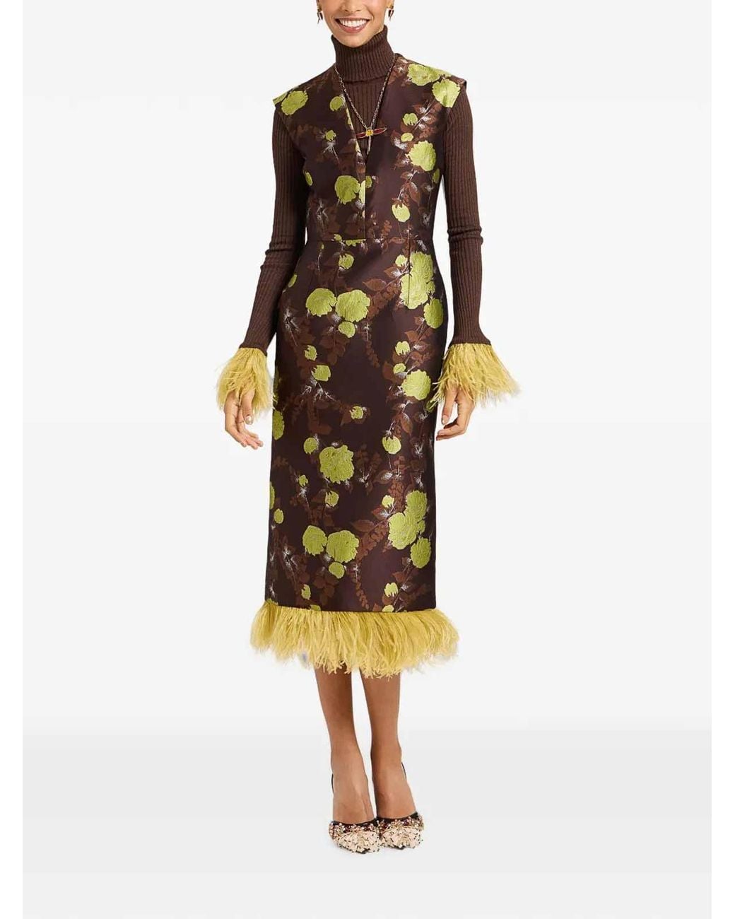 LaDoubleJ Brown Dress Devon Jacquard