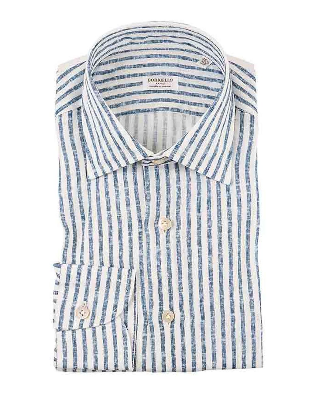 Borriello Blue 100% Linen Shirt for men