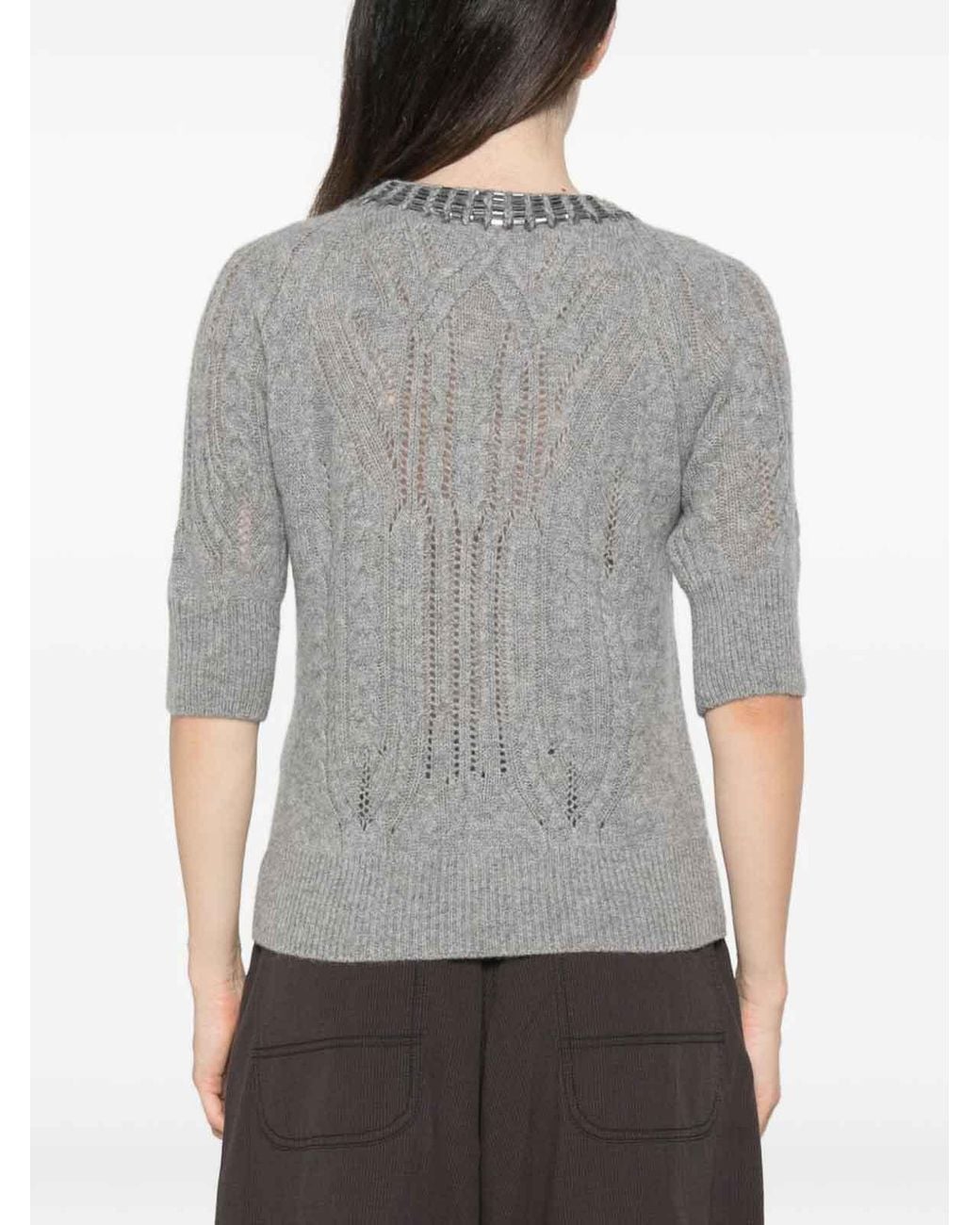 Ermanno Scervino Gray Cashmere Crewneck Sweater