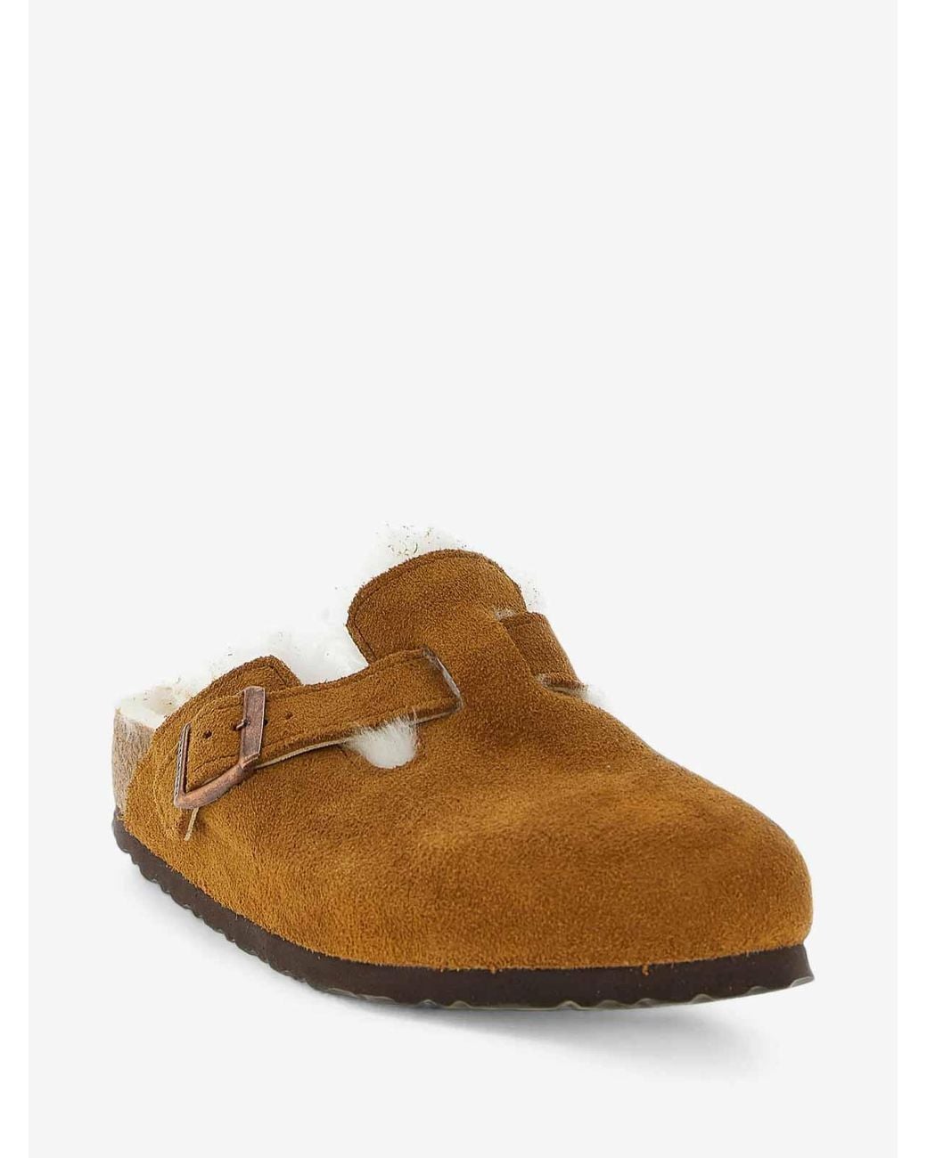 Birkenstock Tan Boston Clogs With Fluffy Lining in Brown | Lyst