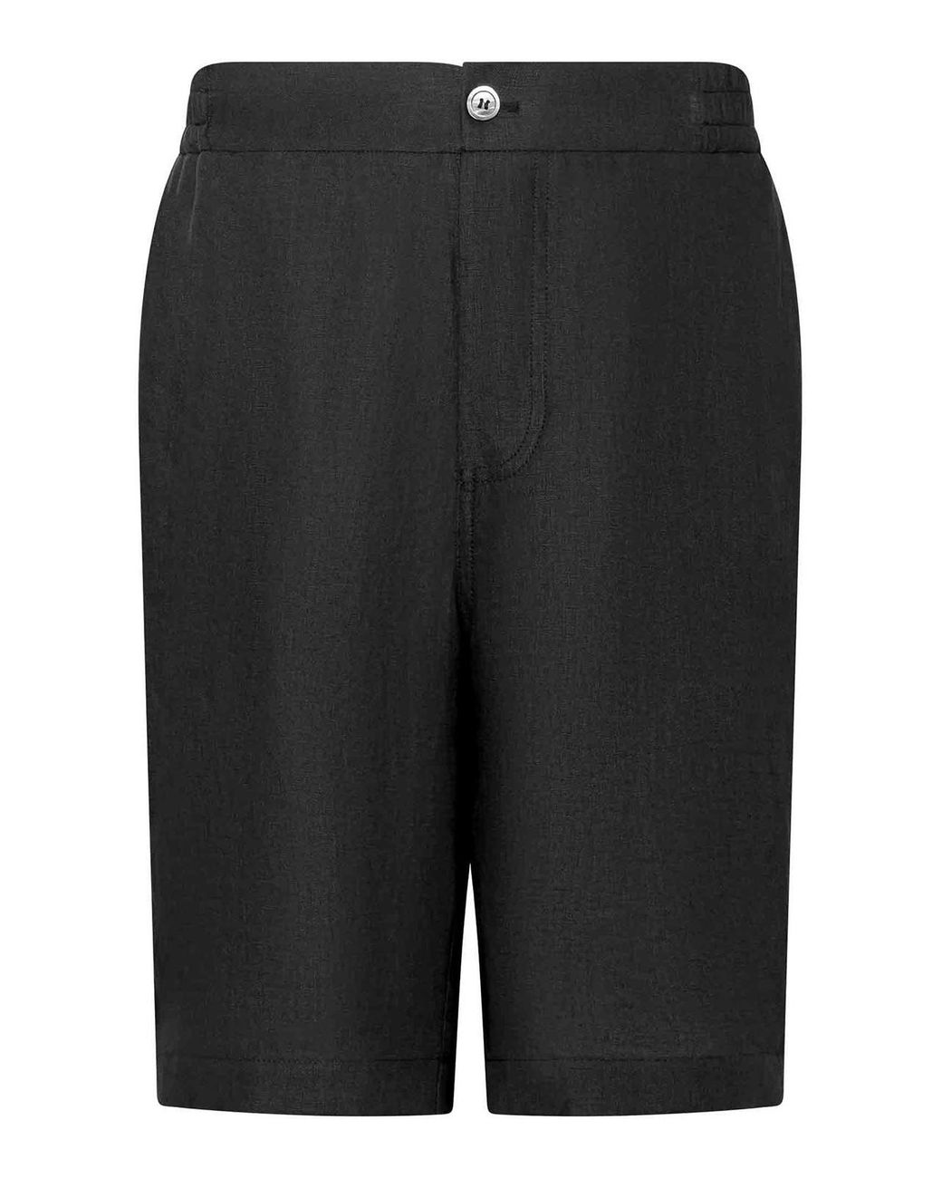 Franzese Collection Black Irish Linen Bermuda Shorts for men