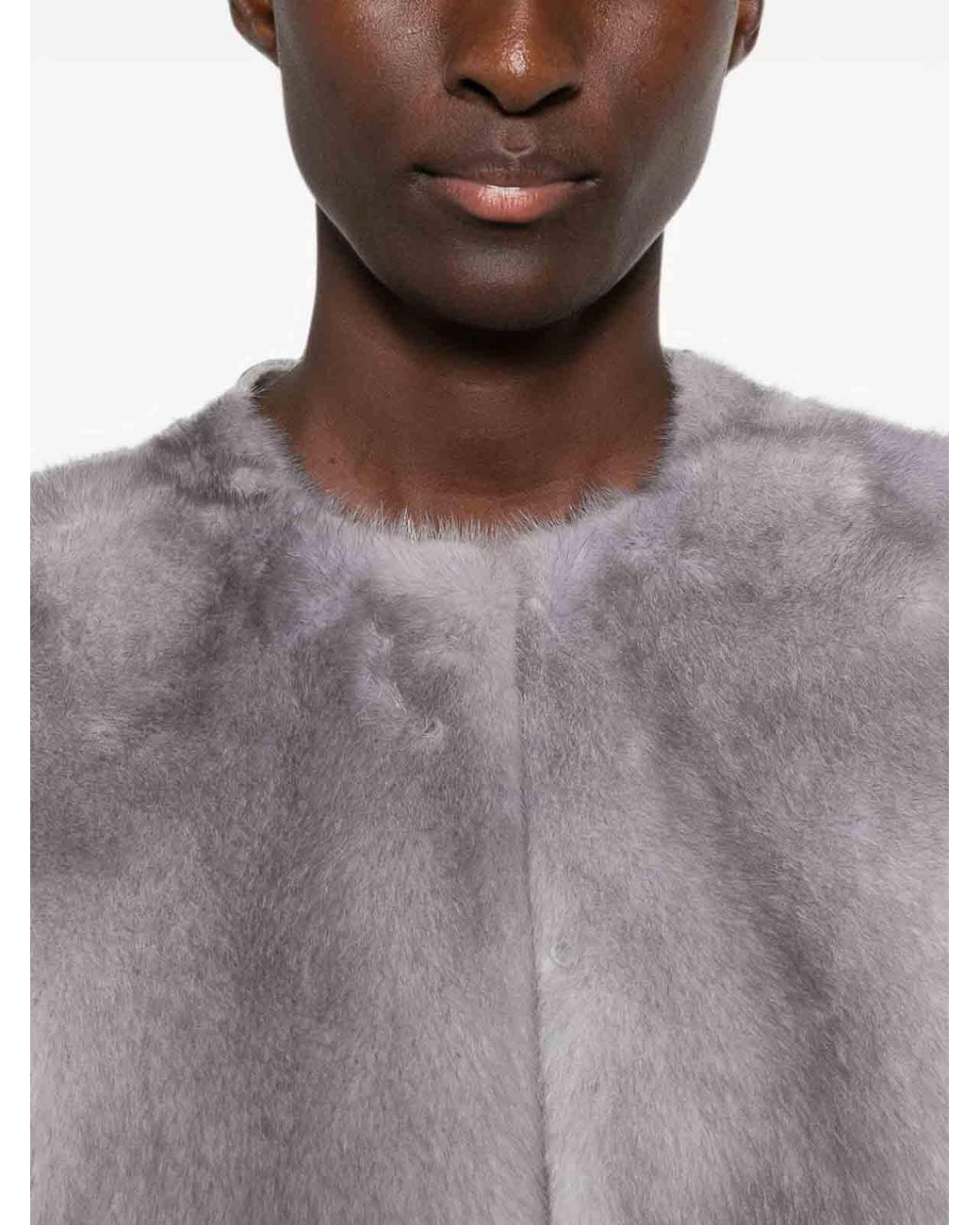 Fabiana Filippi Gray Mink Fur Jacket