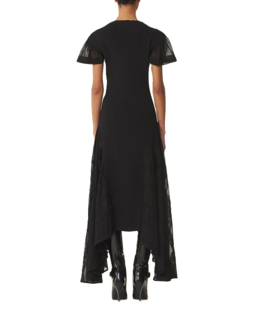 Lanvin Black Dress Godet-Flare