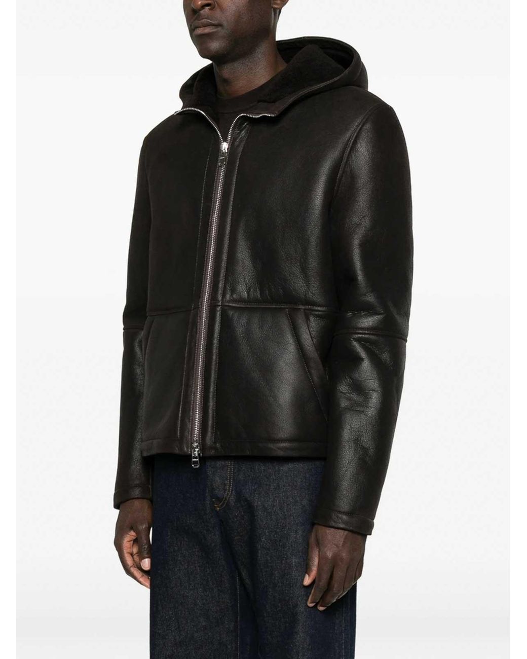 Dondup Black Leather Outerwear for men