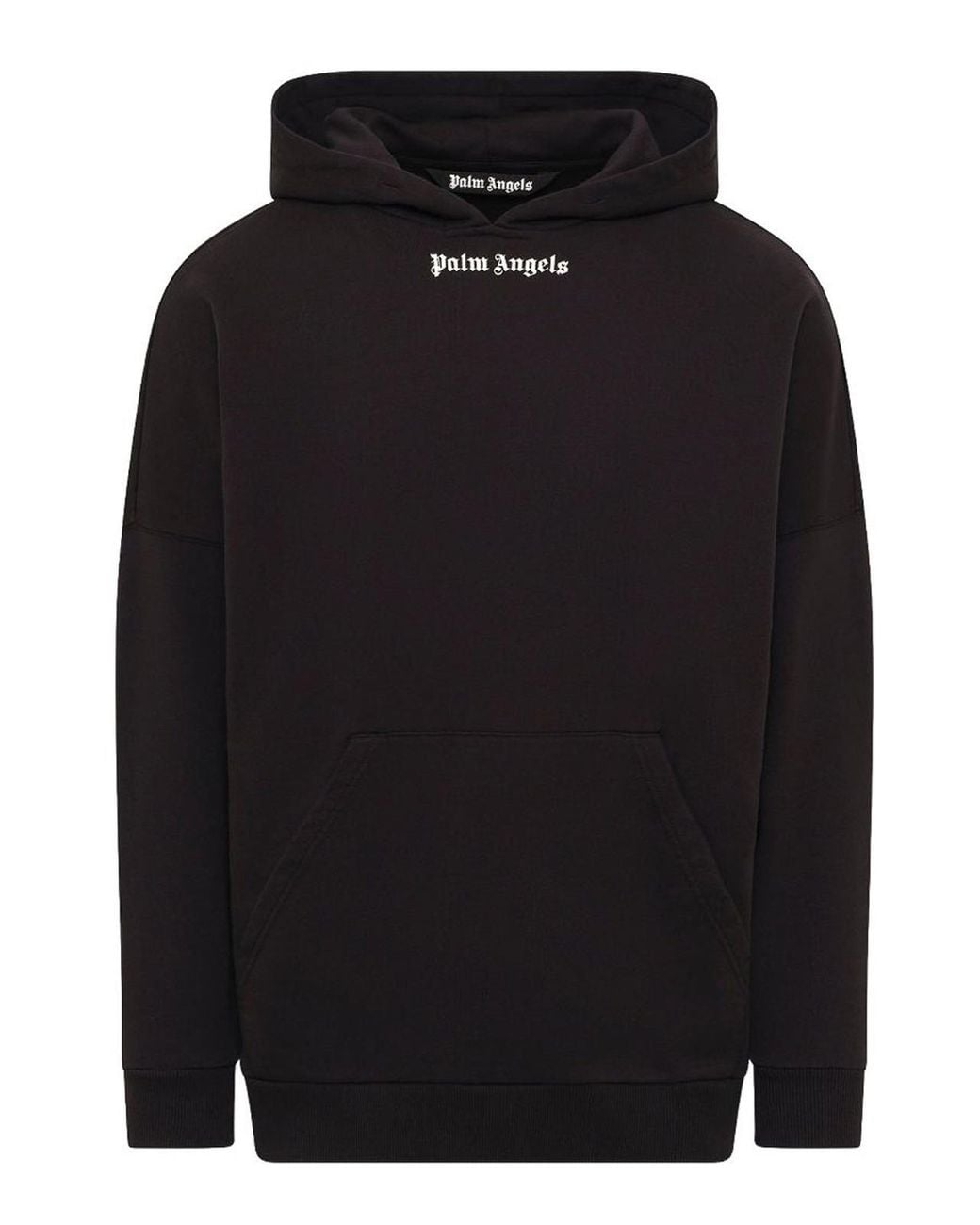 Palm Angels Black Cotton Hoodie With Logo for men