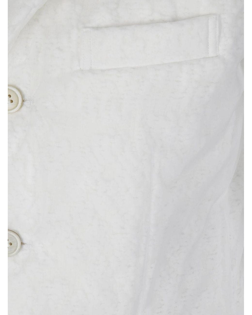 Comme des Garçons White Single-Breasted Coat