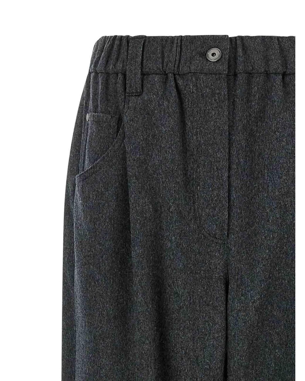 Brunello Cucinelli Gray Wool Trousers
