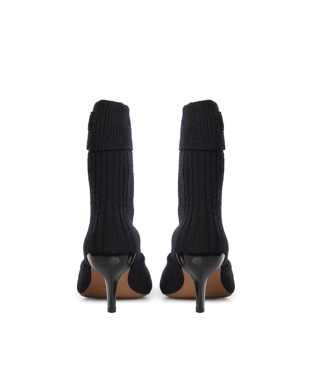 Chloé Black Suzie Ribbed Wool Ankle Boots