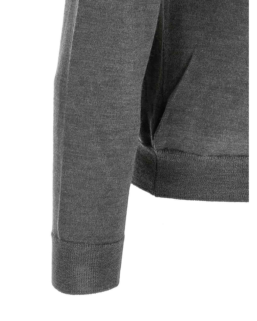 Zanone Gray Turtle-Neck Sweater for men