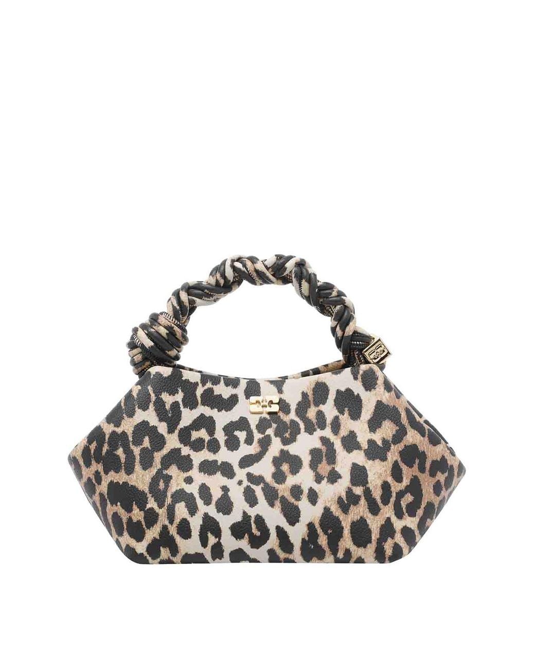 Ganni Brown Small Leopard Bou Handbag