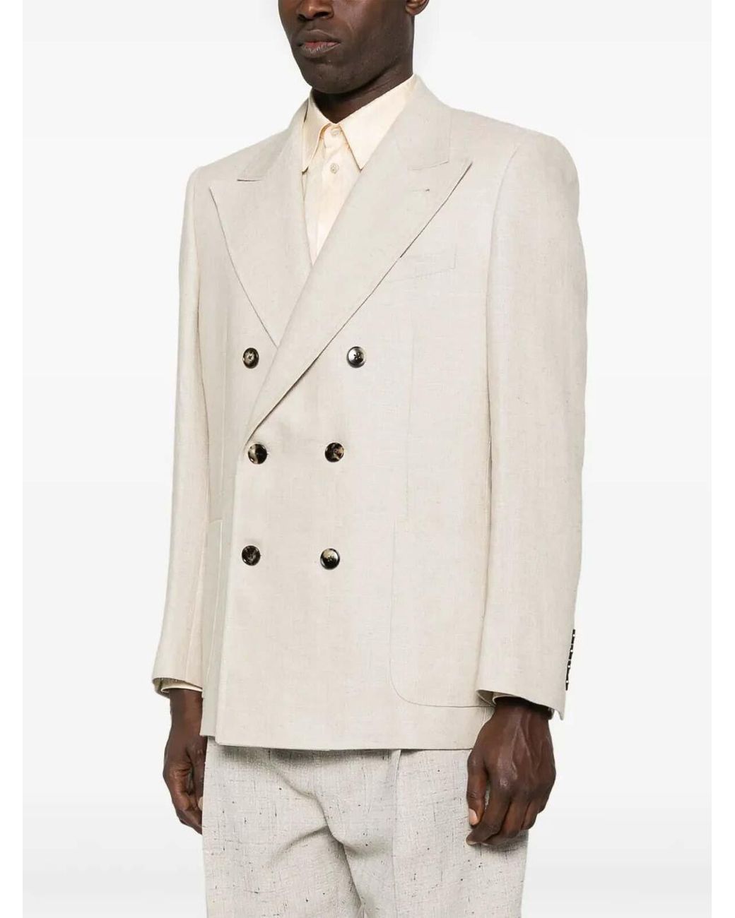 Valentino White Double-Breasted Jacket for men