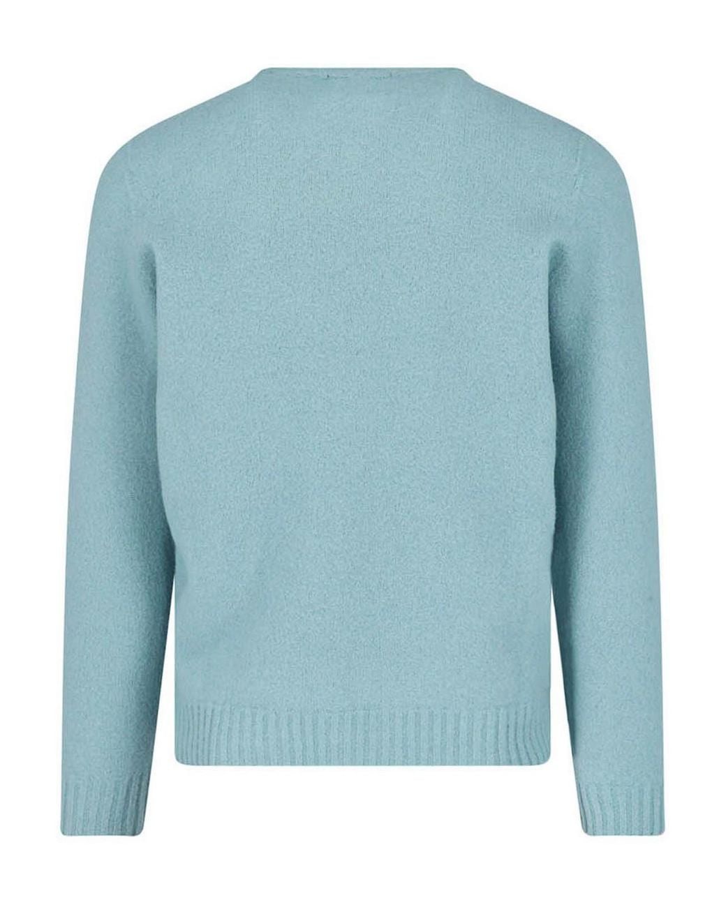 Drumohr Blue Lambswool Sweater for men
