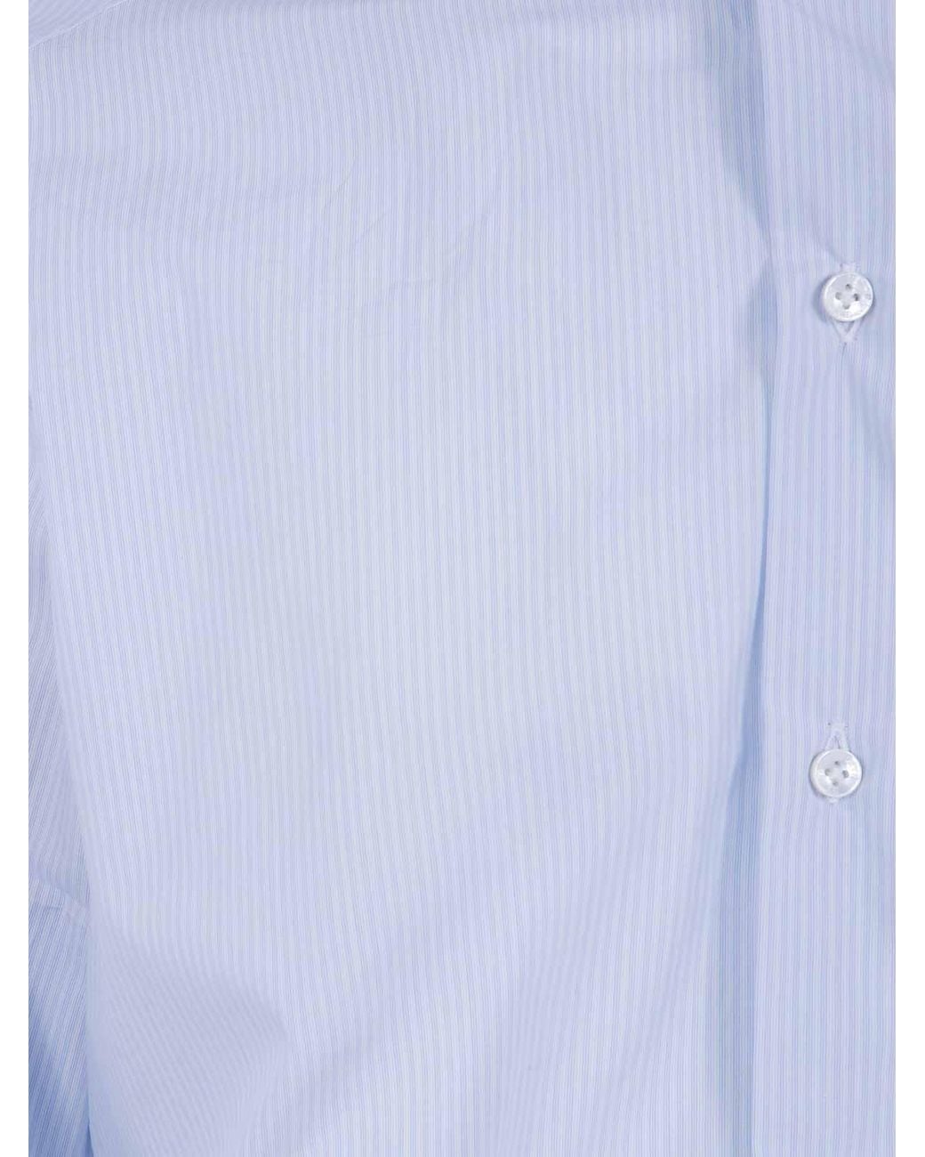 Barba Napoli Blue Light Striped Shirt for men