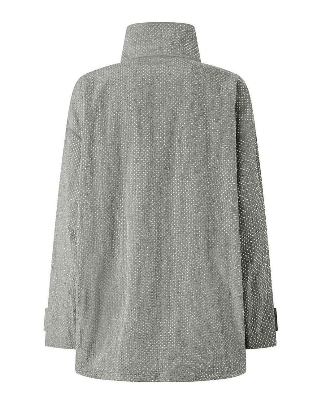 Pinko Gray Embellished Mini Studded Technical Parka
