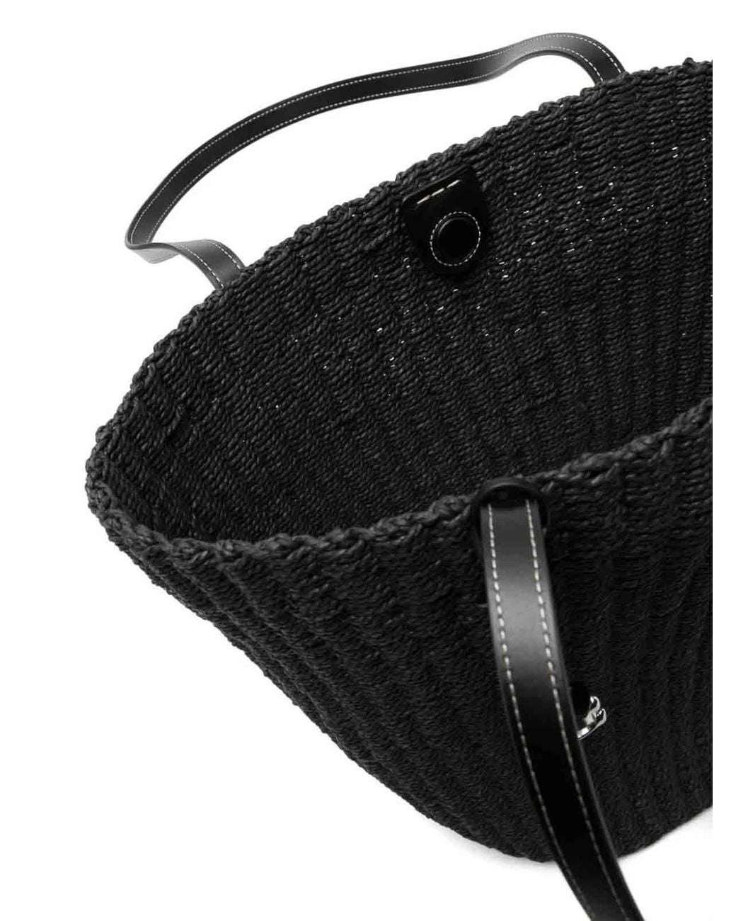 COACH Straw Tote Bag in Black | Lyst