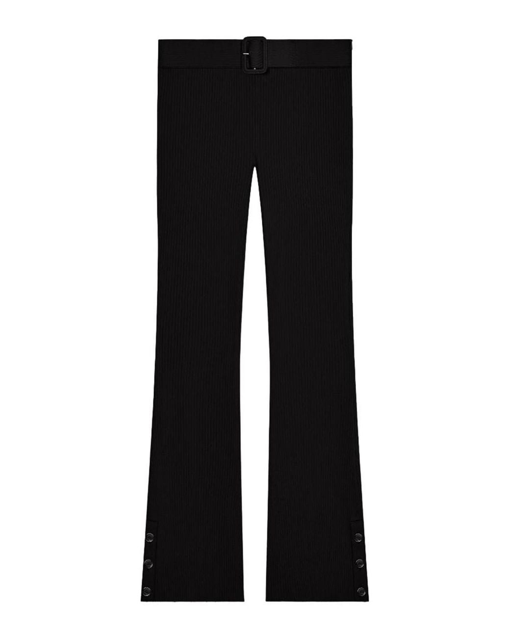 Courreges Black Ribbed Knitted Trousers