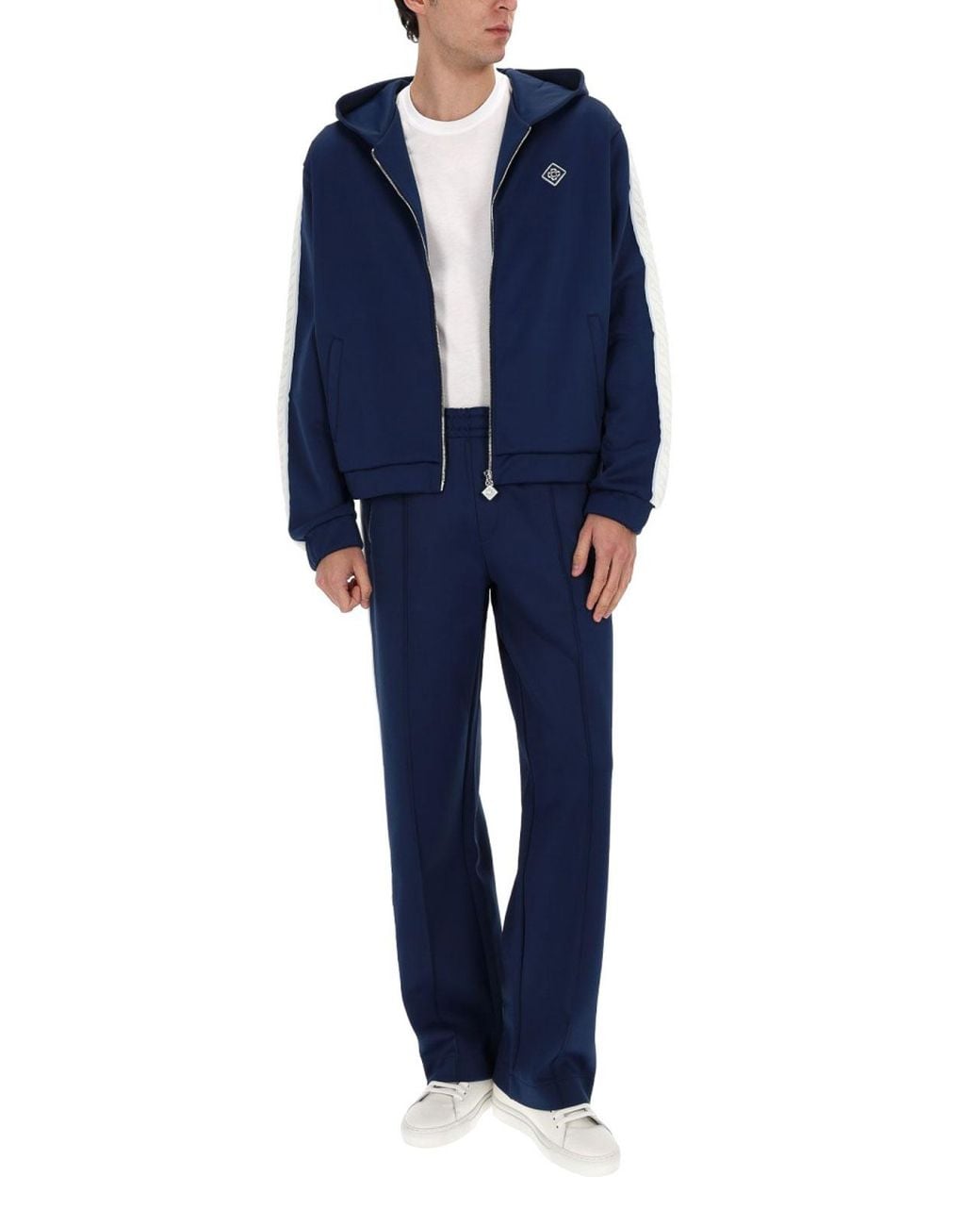 Casablanca Blue Logo Tape Zip Hoodie for men