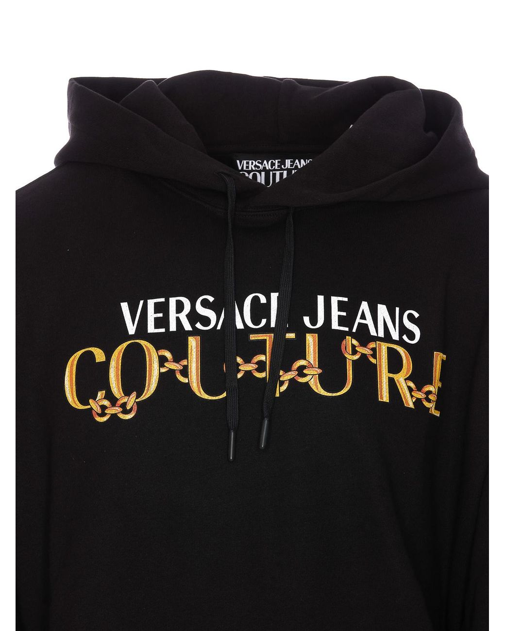 Versace Jeans Couture Black Chain Logo Hoodie for men