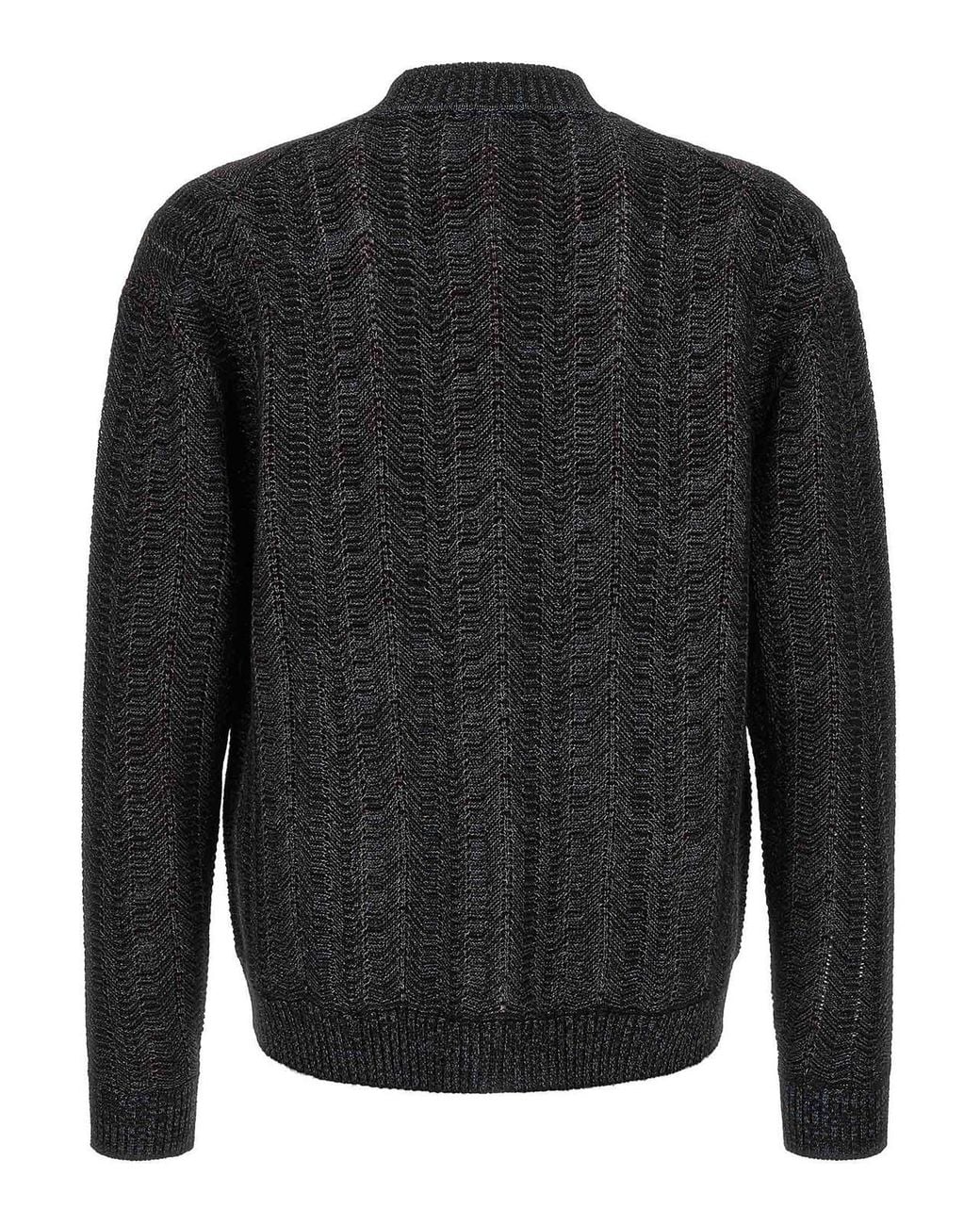Missoni Black Greek Pattern Cardigan for men