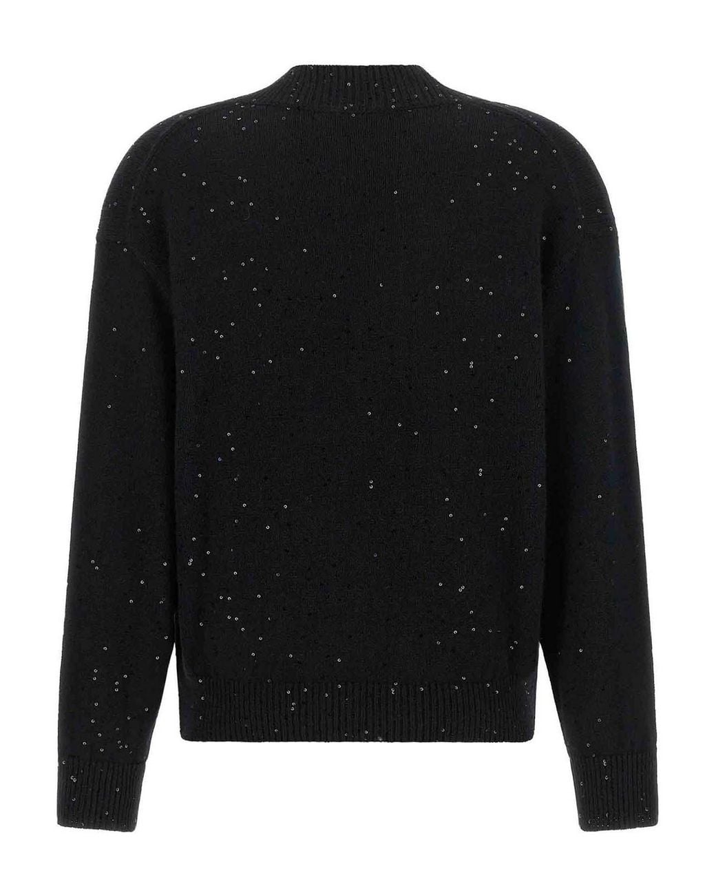 Brunello Cucinelli Black Diamante Cashmere-Silk Jumper