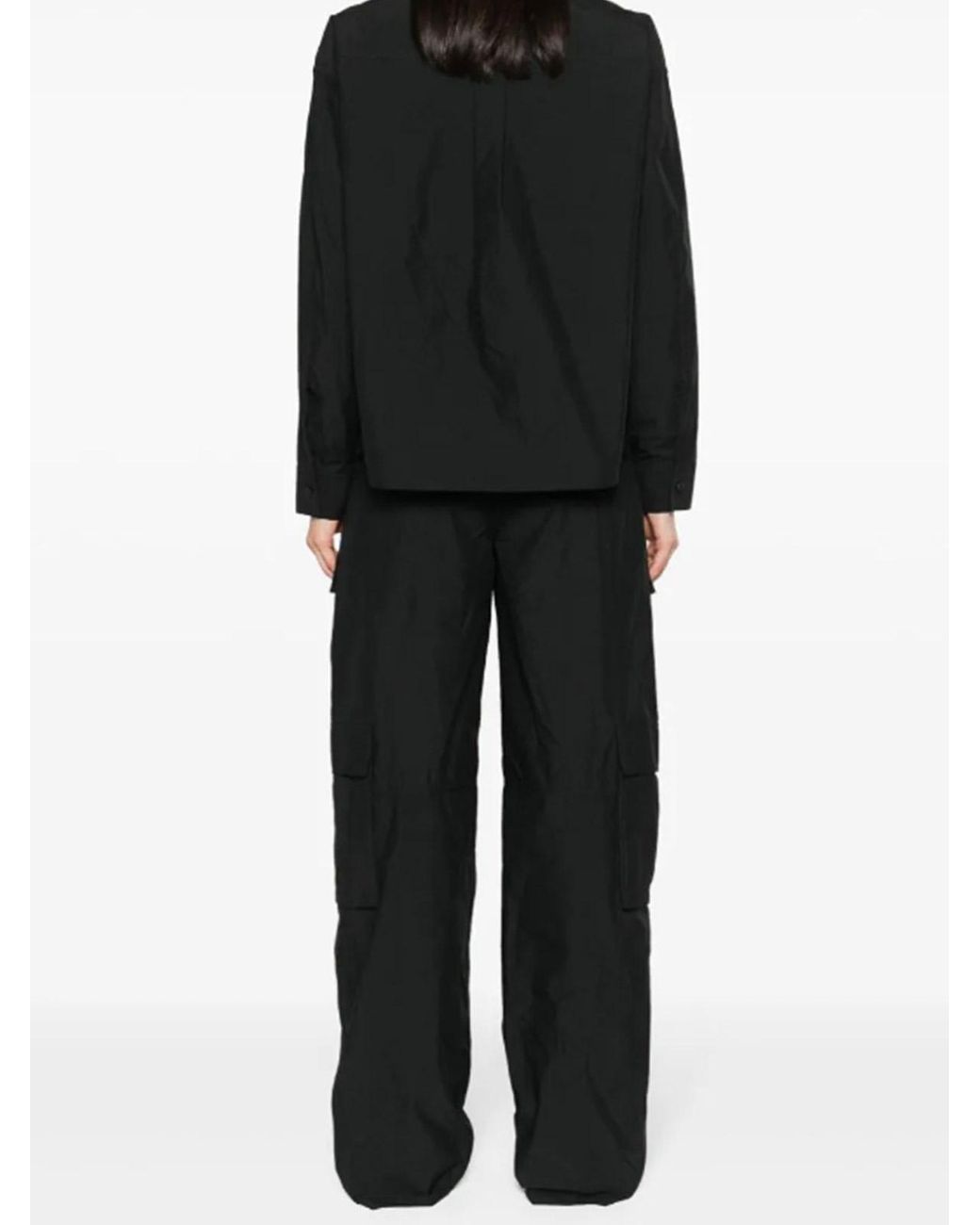 Alexander Wang Black Cotton Blend Classic Collar Jumpsuit