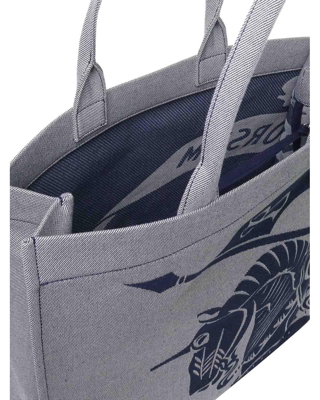Burberry Blue Medium Canvas Tote for men