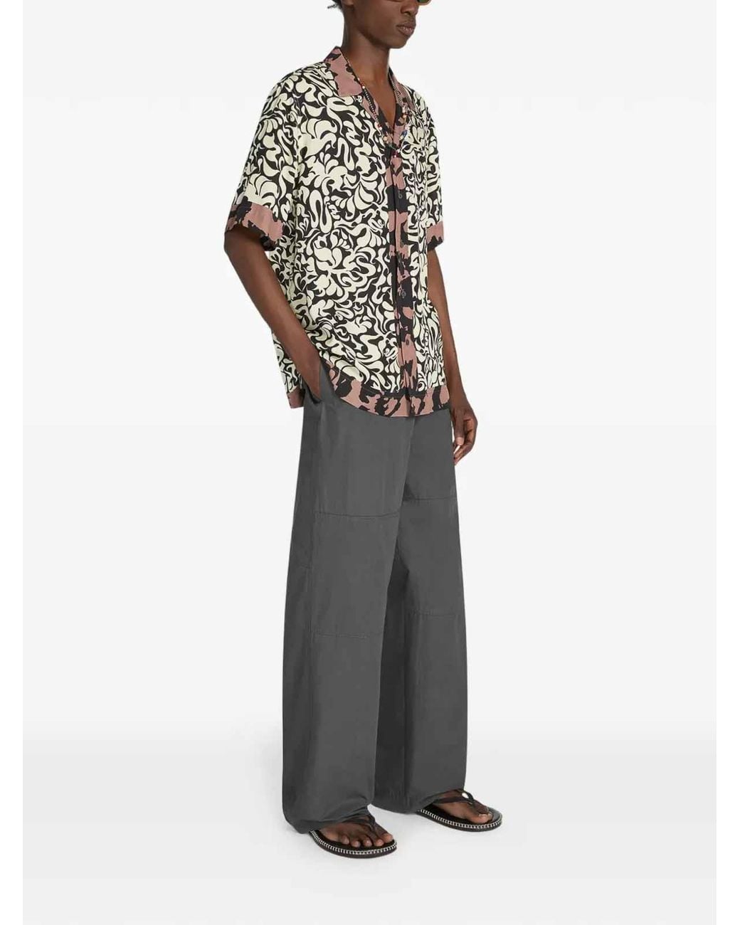 Dries Van Noten Black Boxy Viscose Shirt