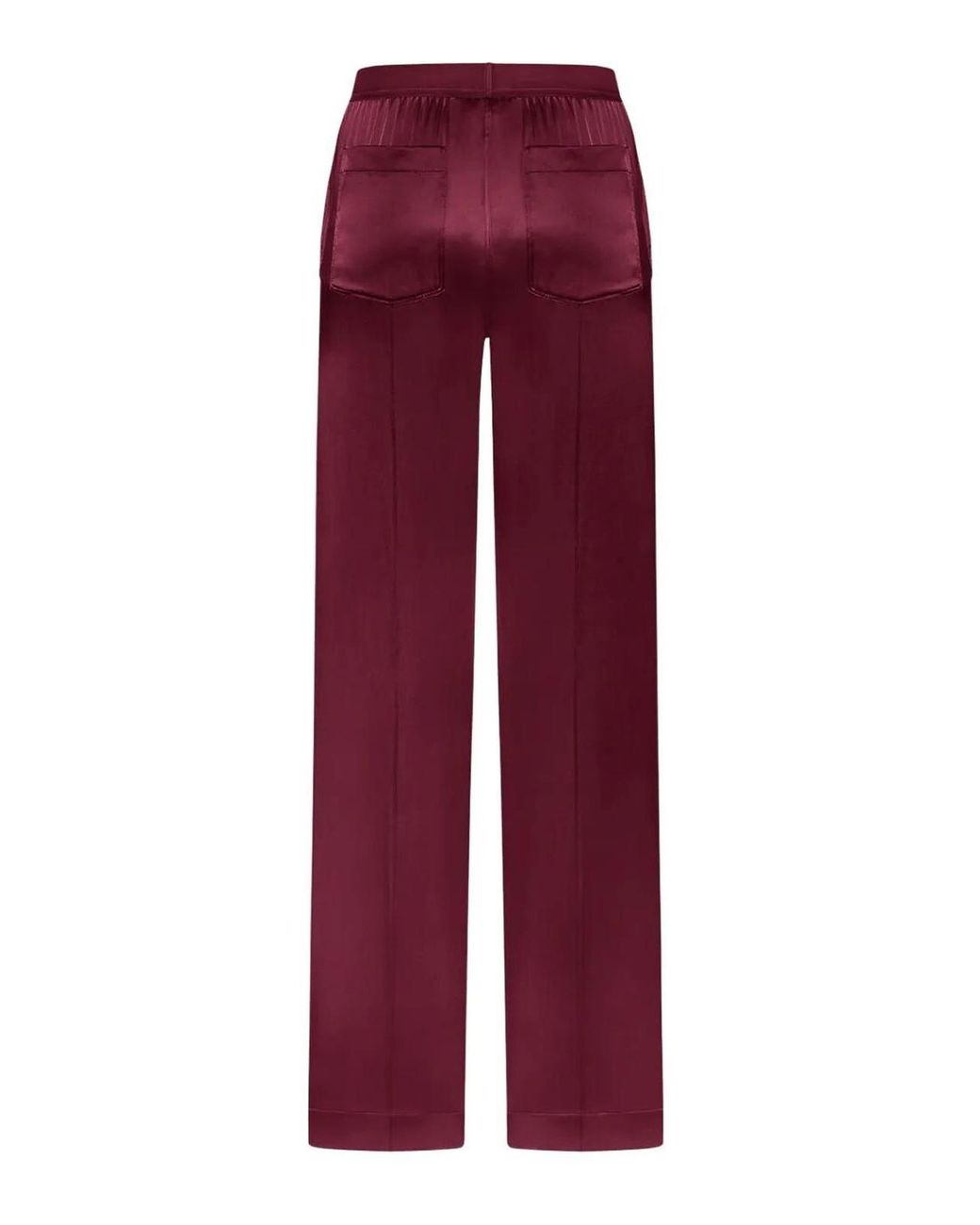 Tom Ford Red Stretch Silk Satin Pants