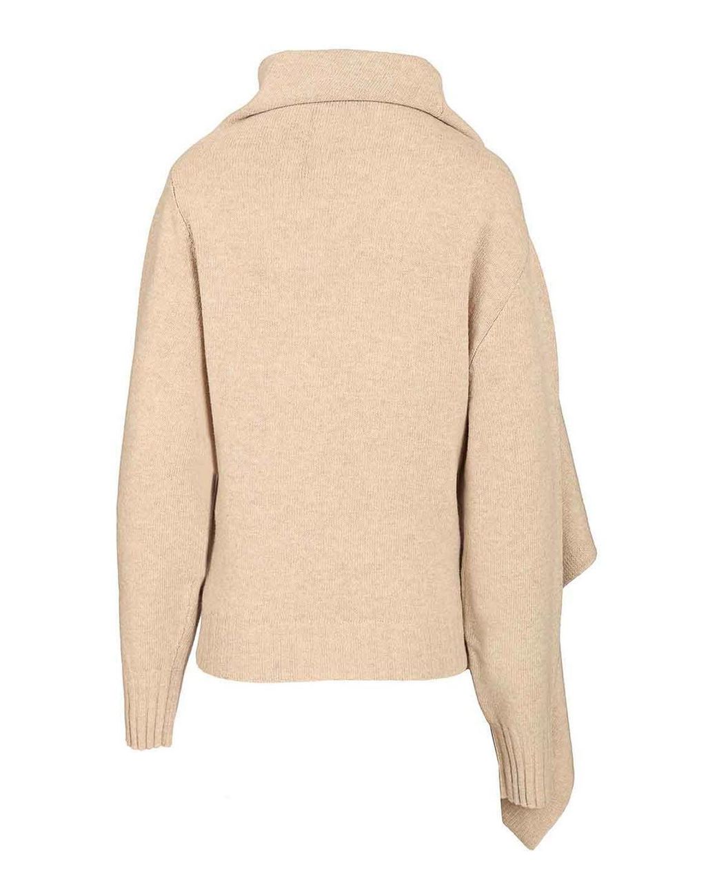 The Attico Natural Sweater With Draped Details