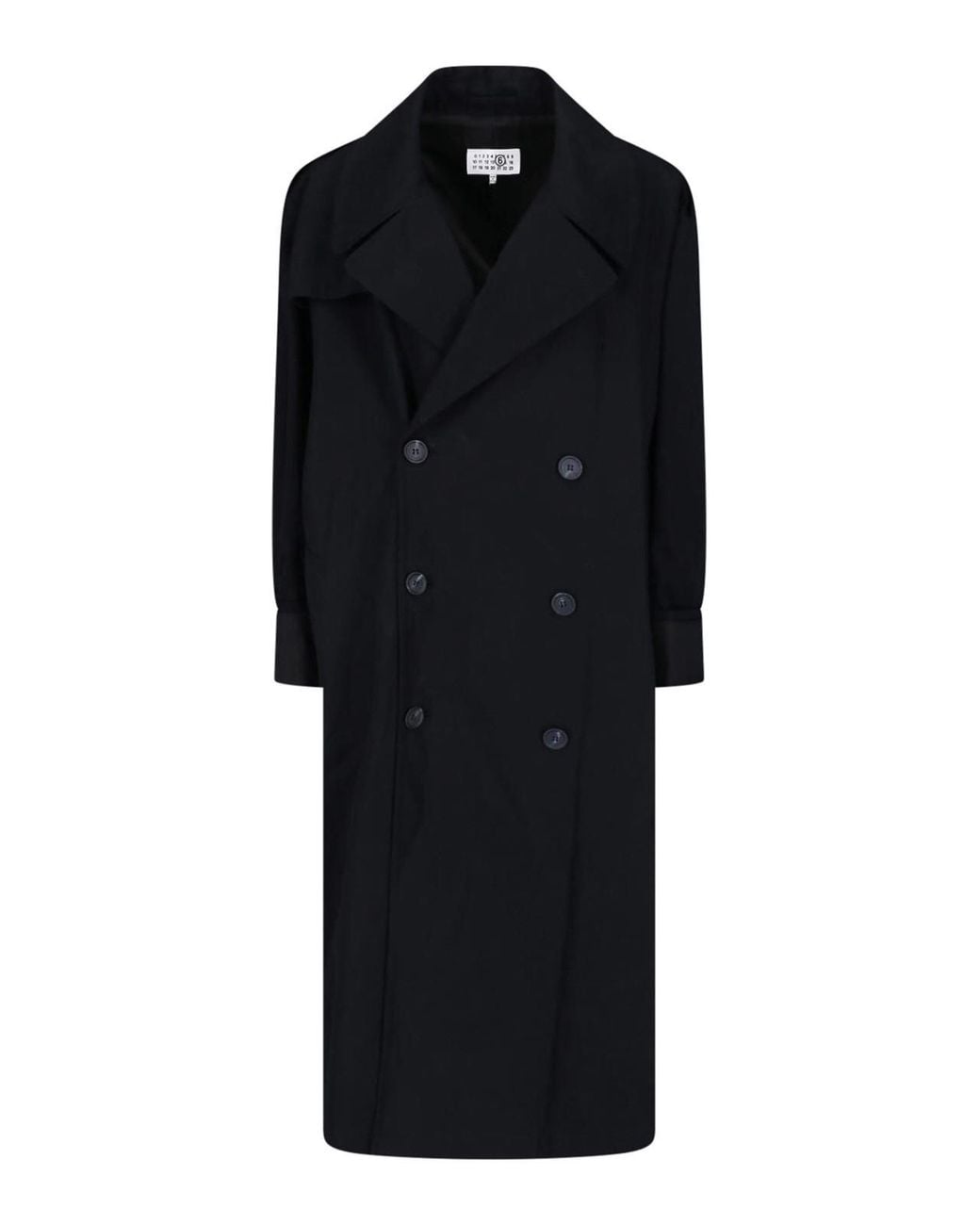 MM6 by Maison Margiela Black Cotton Twill Trench Coat