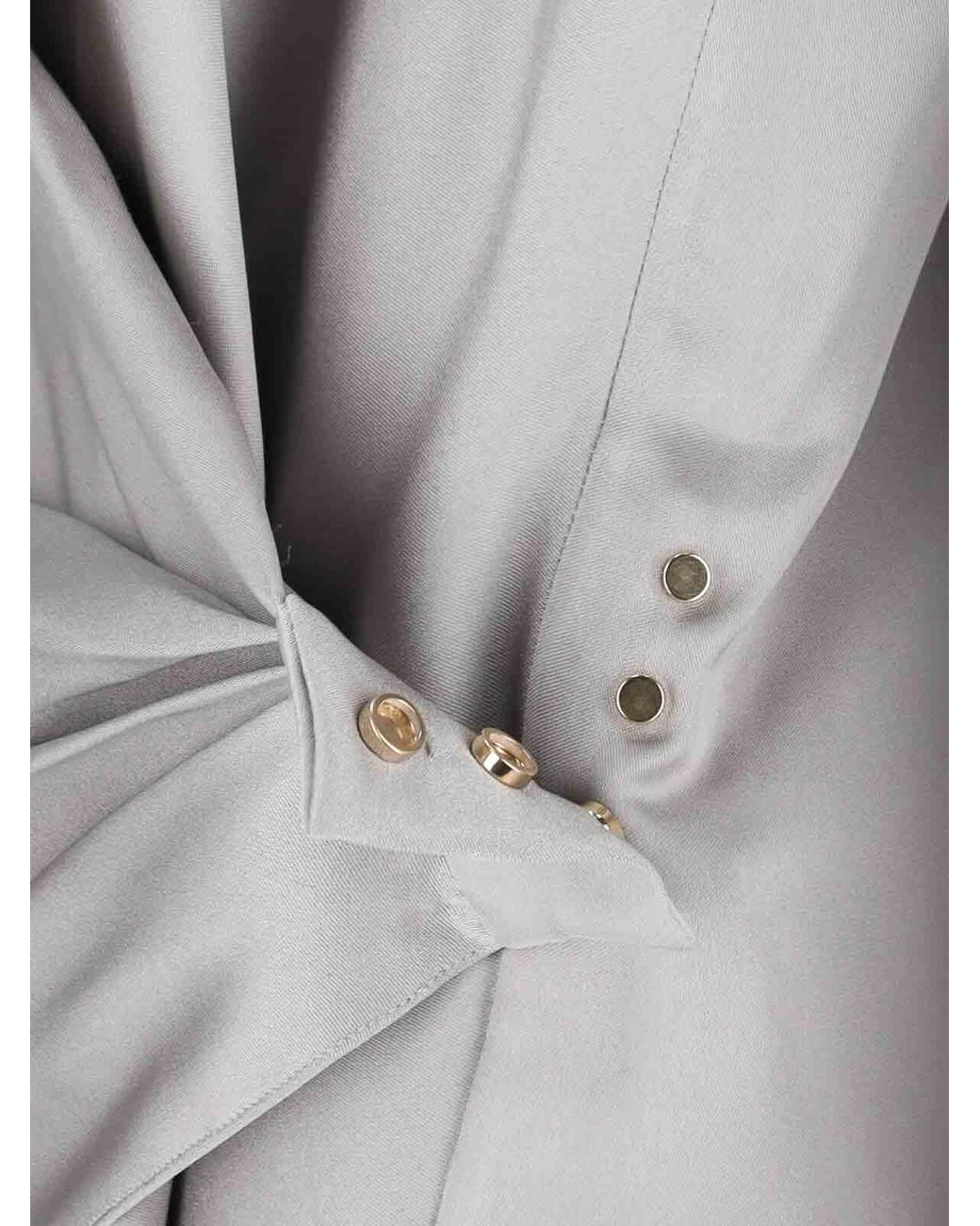 Giorgio Armani Gray Silk Asymmetrical Shirt
