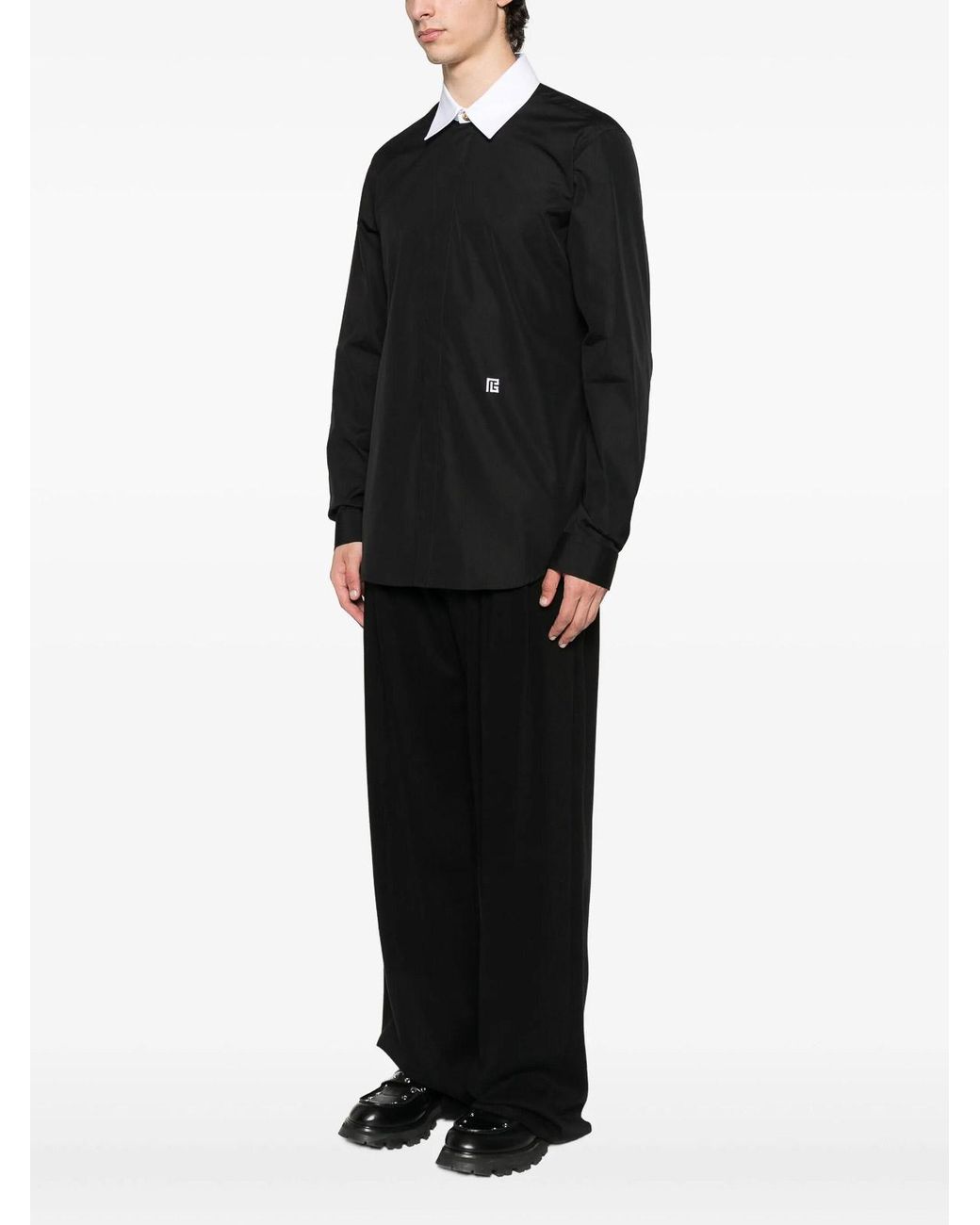 Camicia Ls di Balmain in Black da Uomo