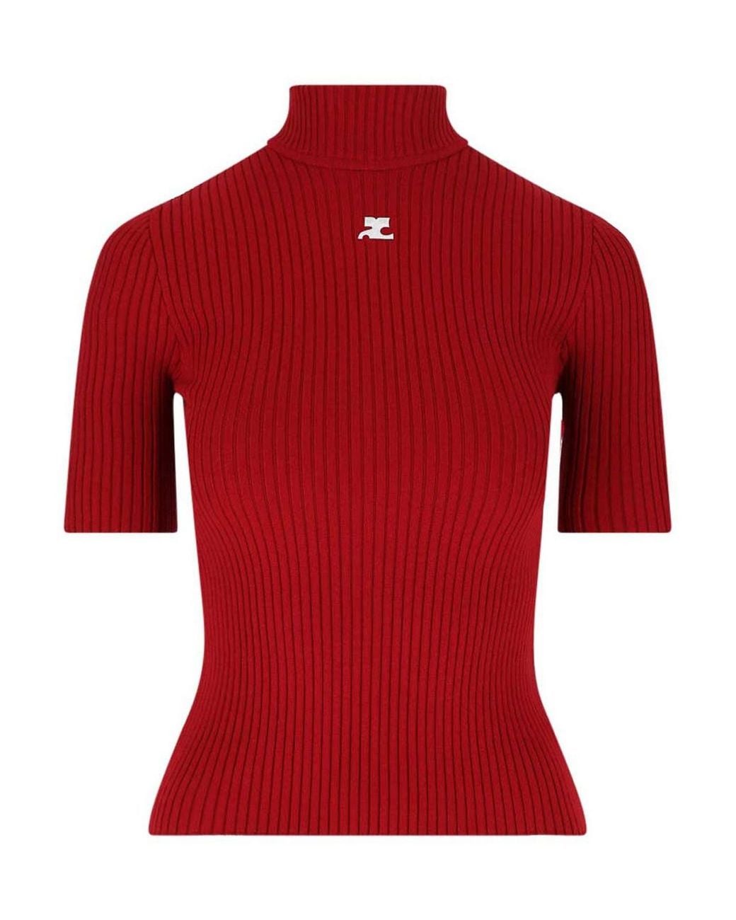 Suéter Con Escote Barco Courreges de color Red