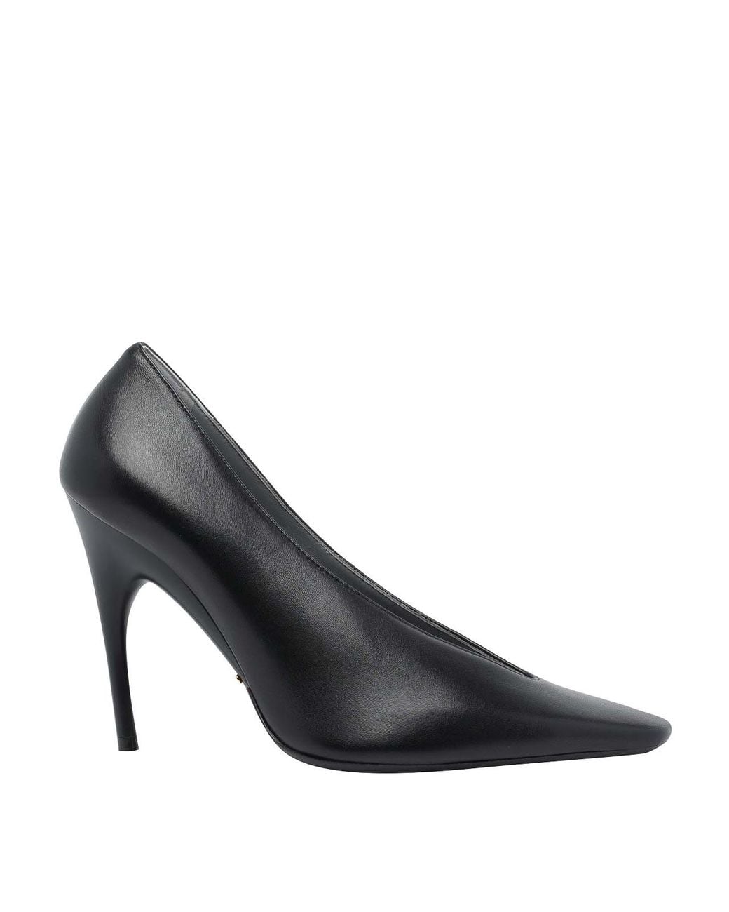 Balenciaga Black Duchesse Calfskin Leather Pumps With High Stiletto Heel