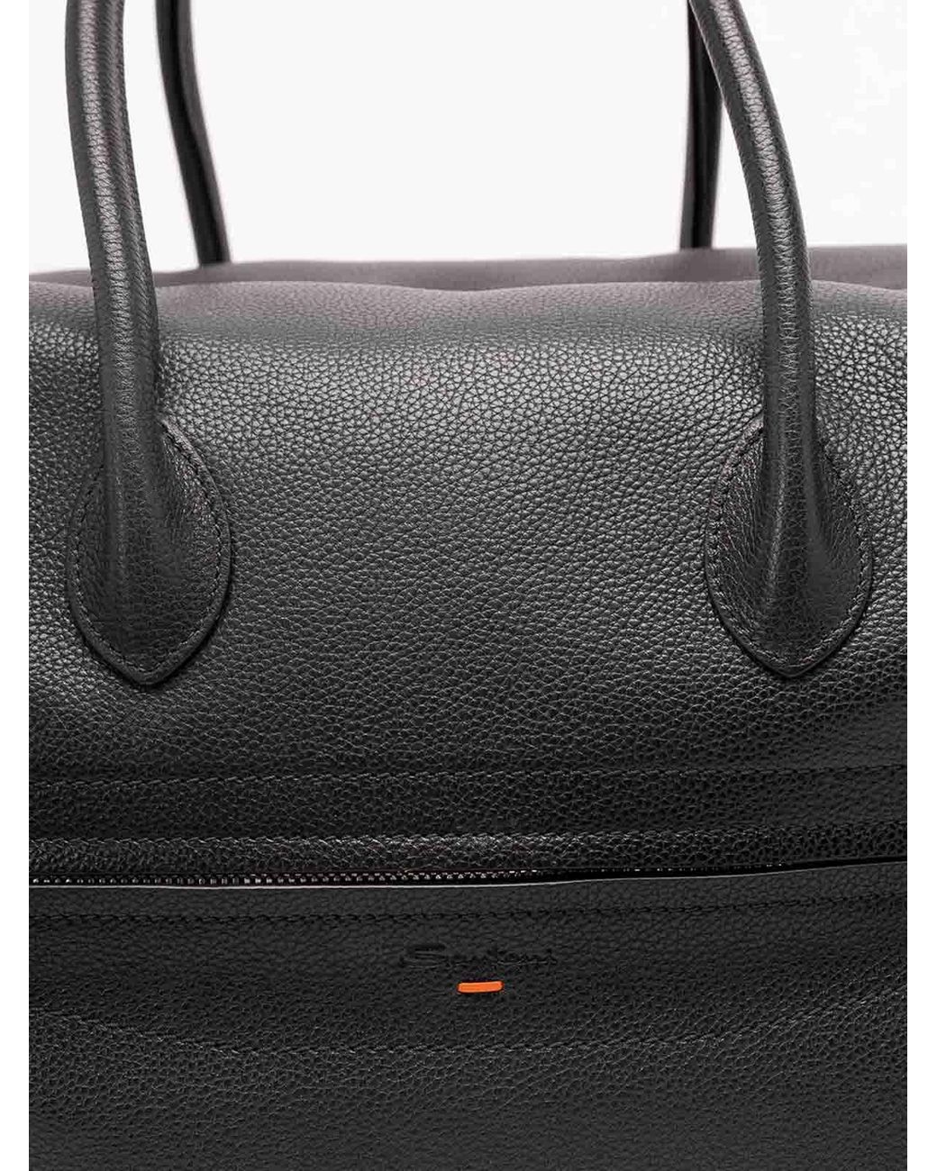 Santoni Black Duffle Bag for men