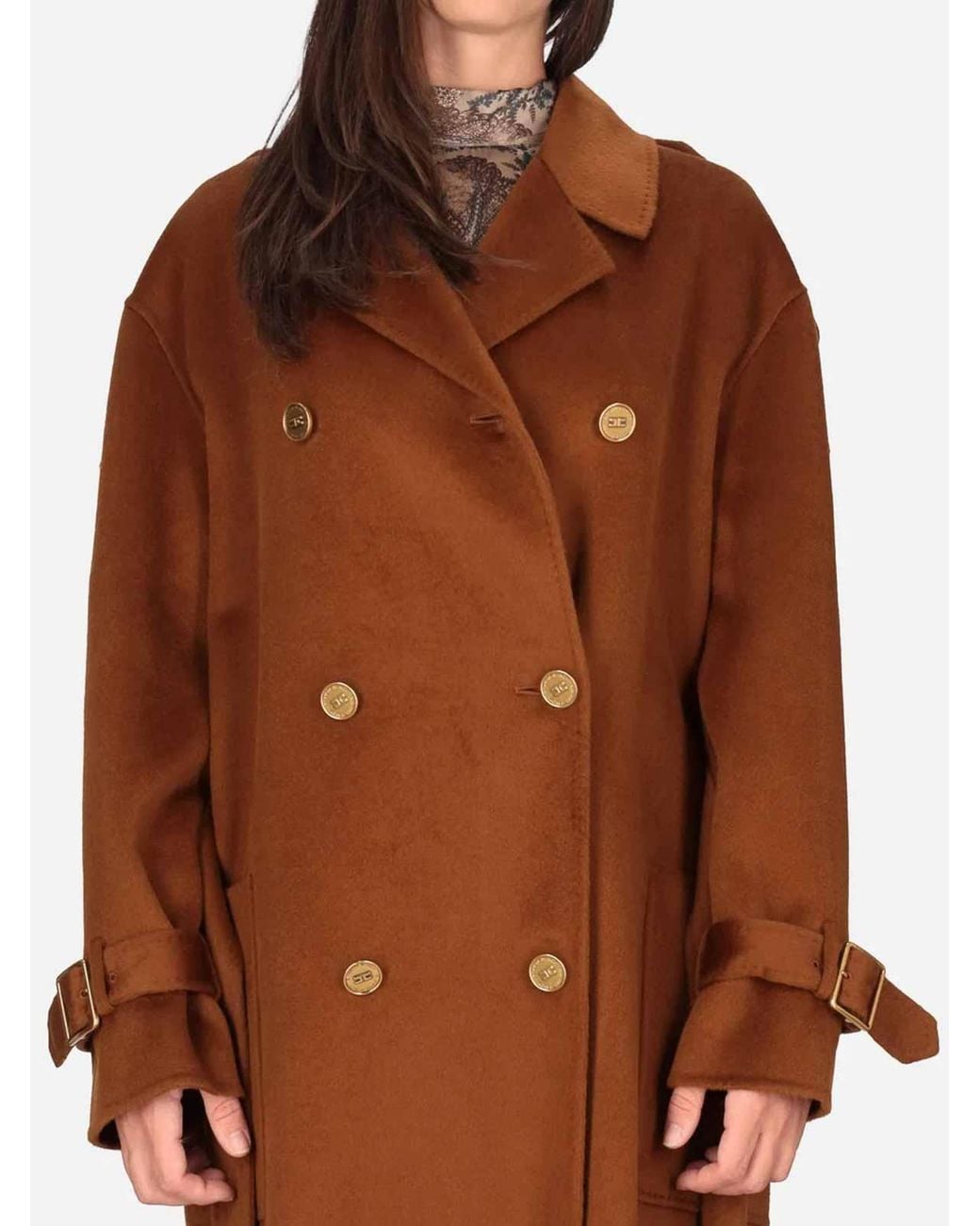 Elisabetta Franchi Brown Coat