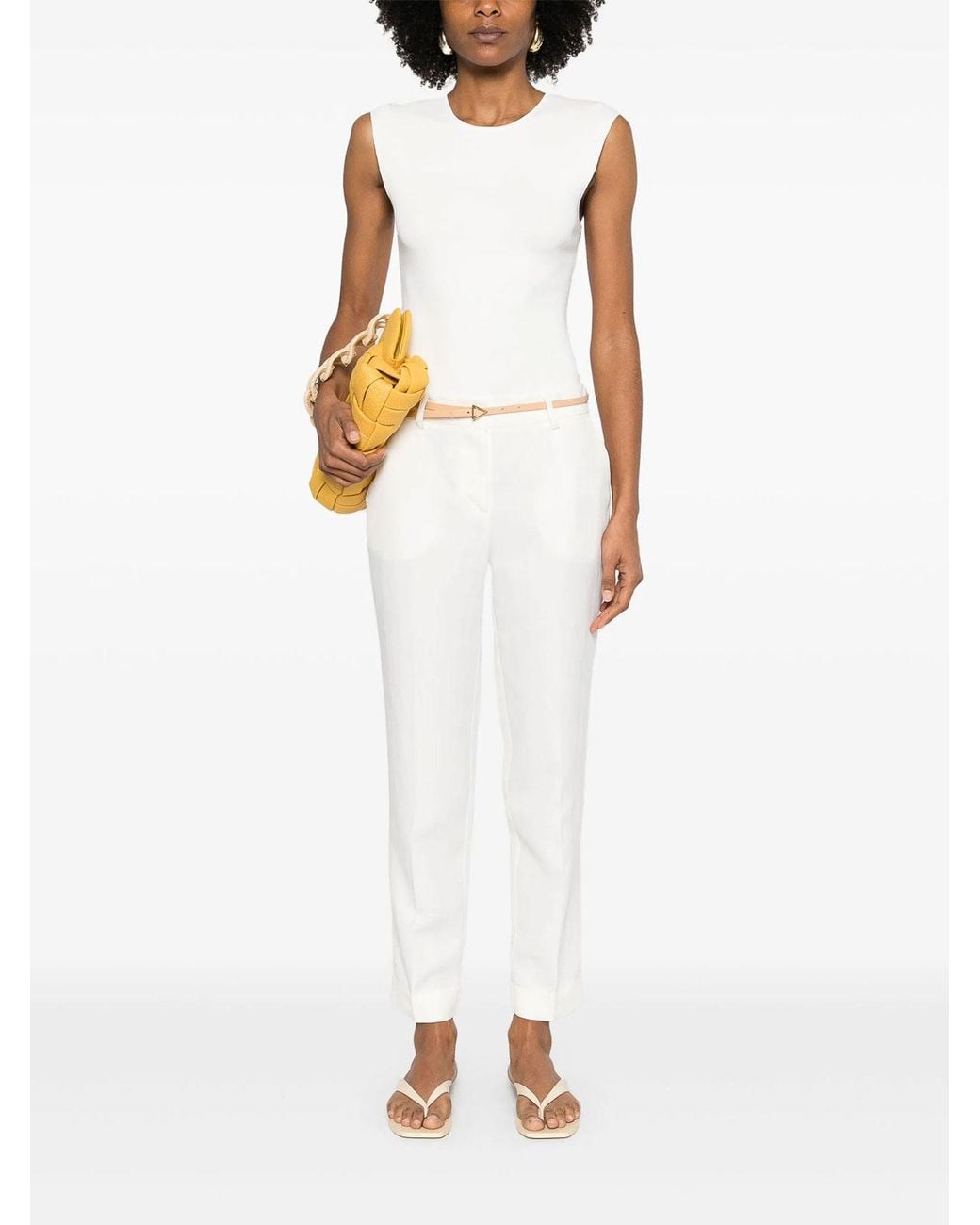 P.A.R.O.S.H. White Raisa25 Cropped Trousers