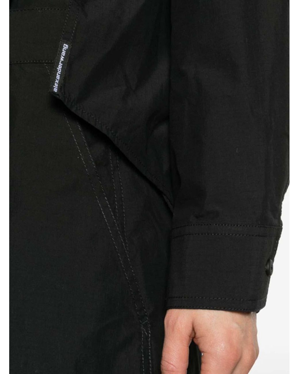 Alexander Wang Black Cotton Blend Classic Collar Jumpsuit