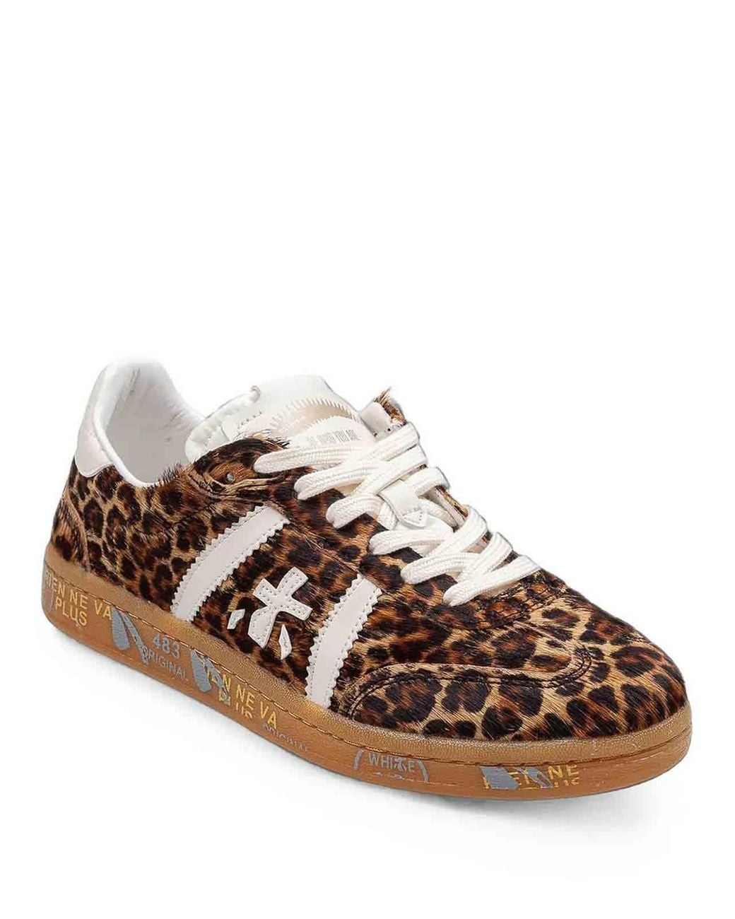 Line Cs Shape Premiata Bonnied Leopard Pony Hair Sneakers in Brown | Lyst