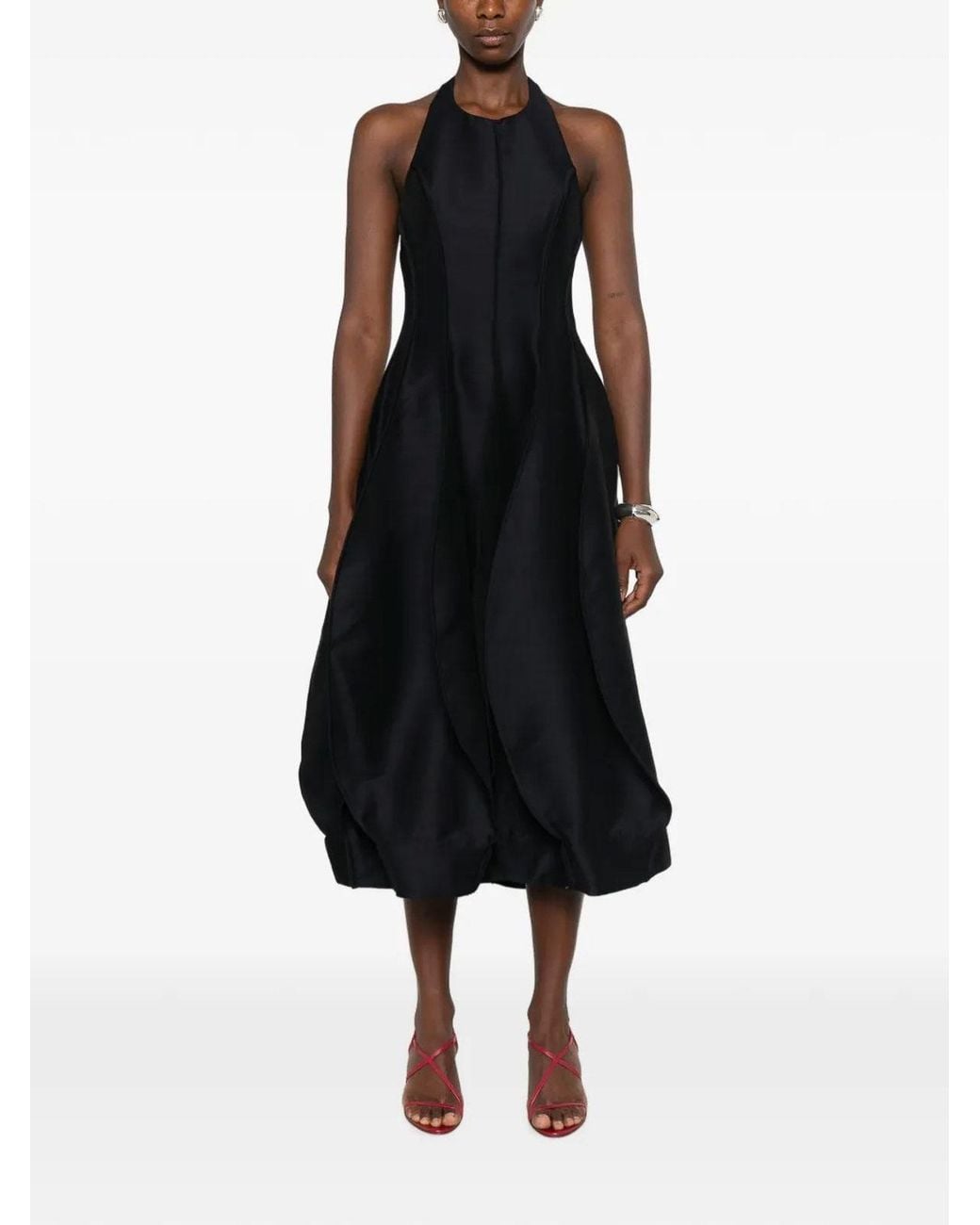 Rohe Blue Pleated Dress Open Back Tulip