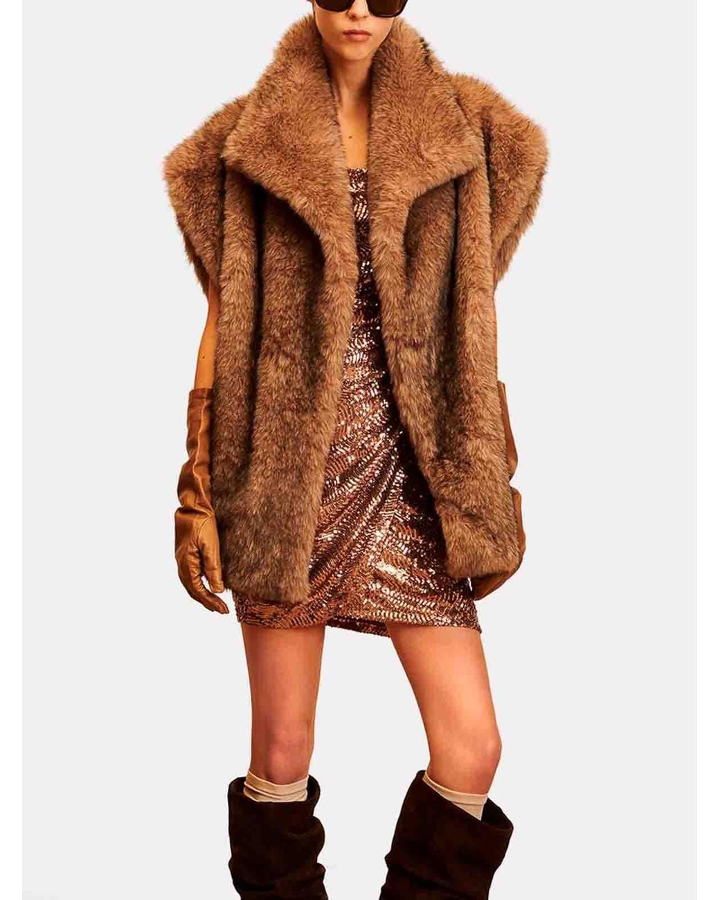 Aniye By Brown Raya Vest Faux Fur