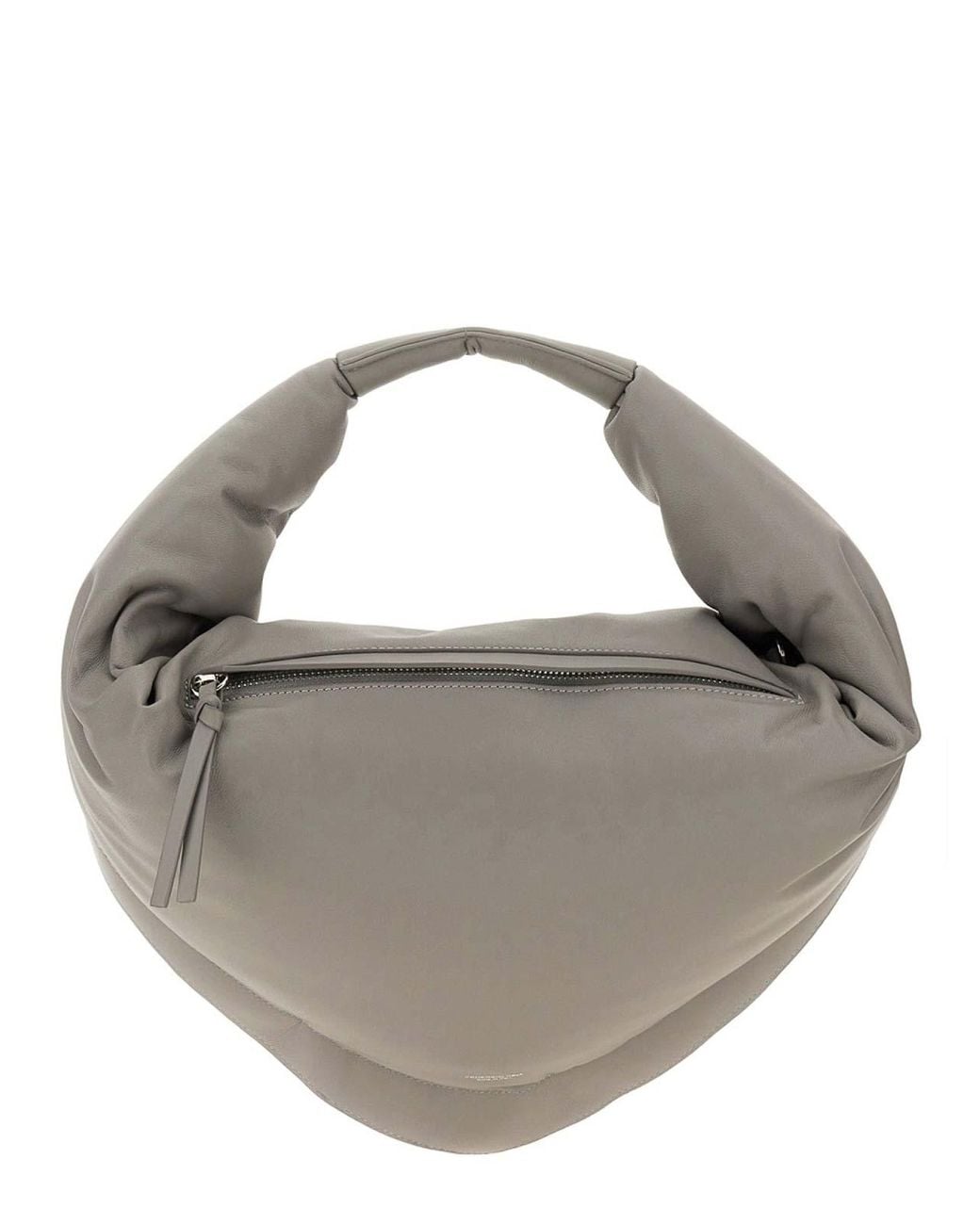 FEDERICO CINA Gray Calfskin Tortellini Crossbody Bag