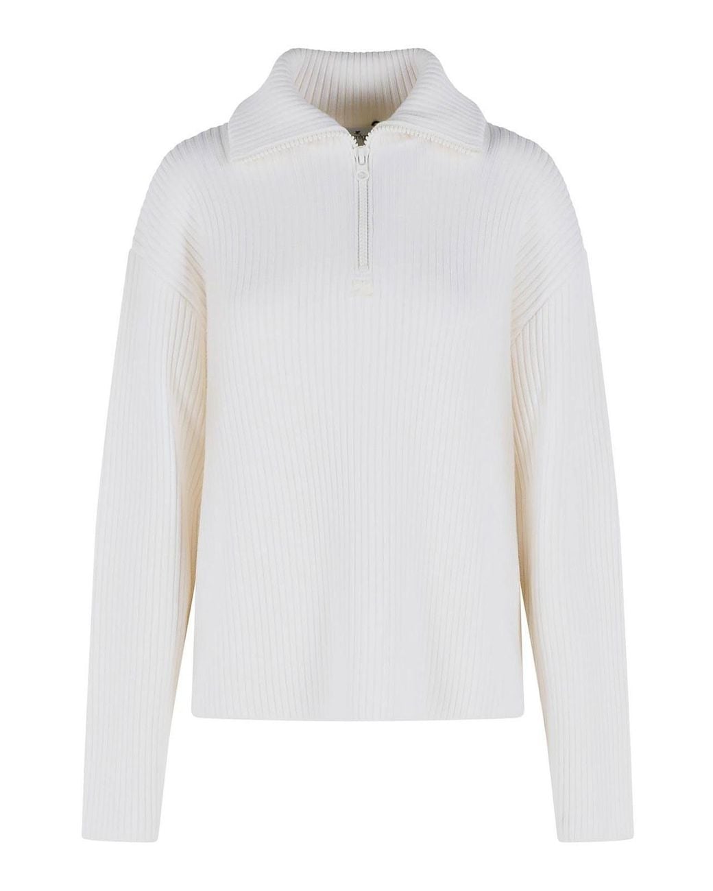 Suéter Cuello Redondo Courreges de color White