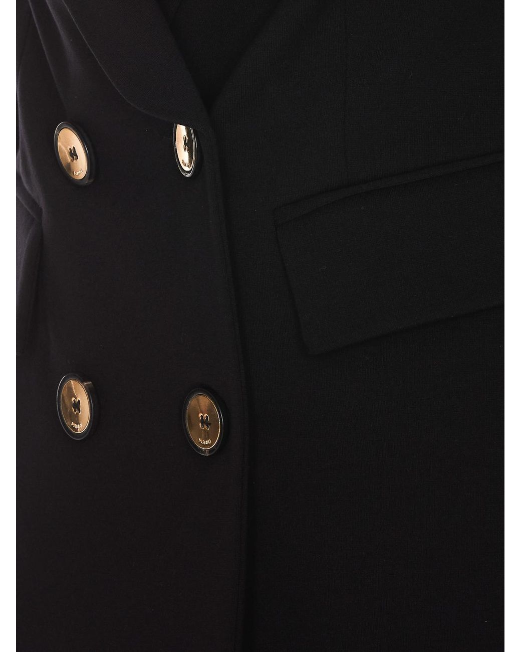 Pinko Black Glorioso Double Breasted Closure Jacket