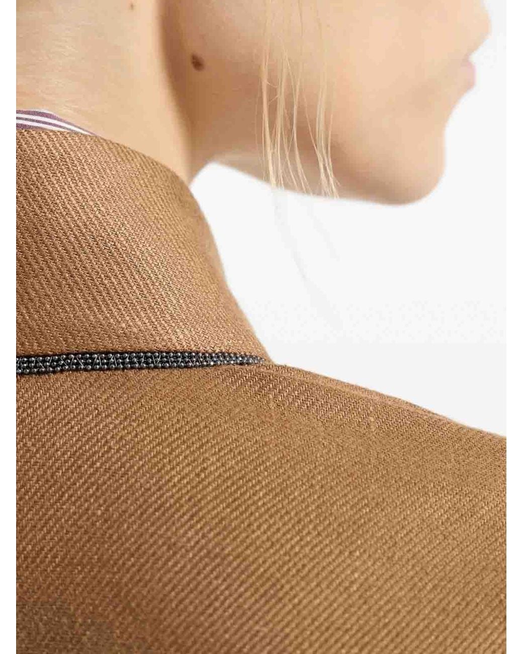 Brunello Cucinelli Brown Jacket Dritta Senza Bott
