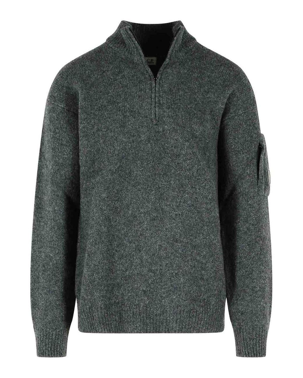 C P Company Green Wool Blend Sweater for men