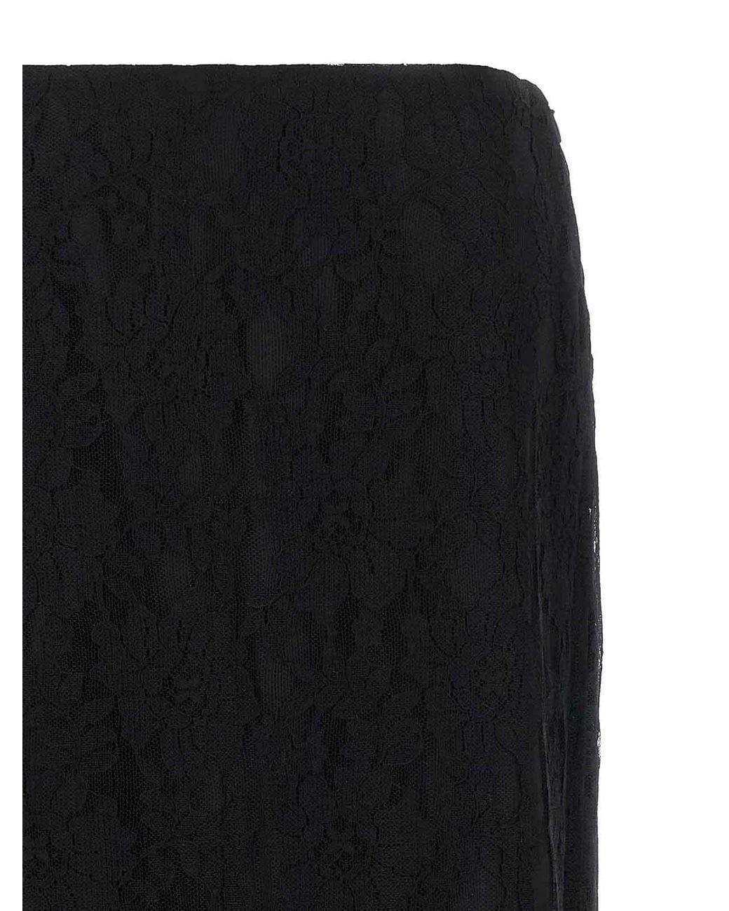 Valentino Garavani Black Lace Skirt