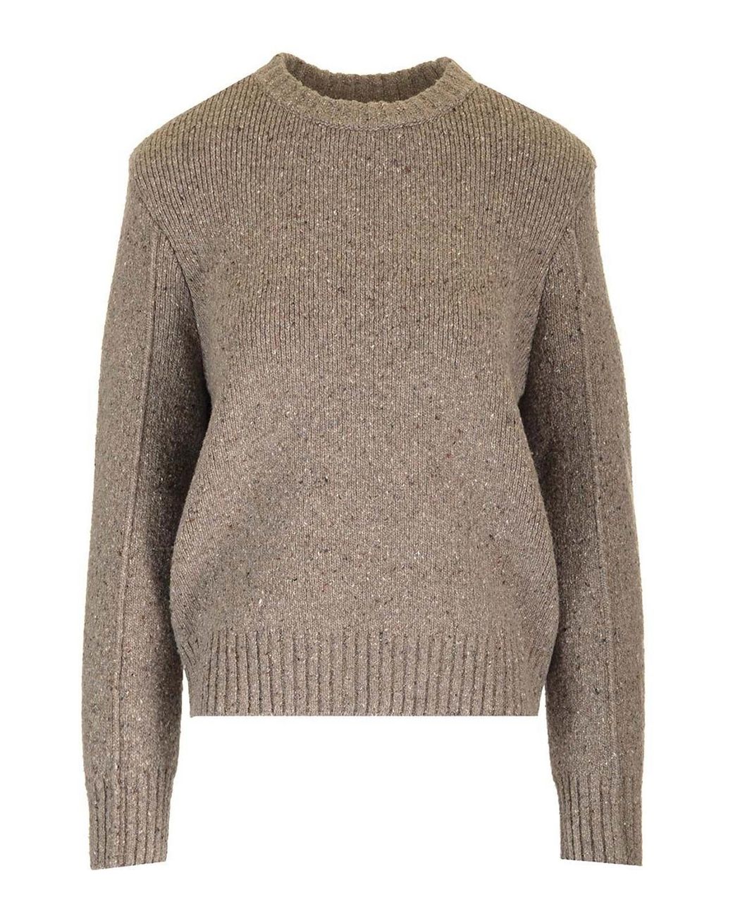 Bottega Veneta Brown Medium Weight Wool Tailored Sweater