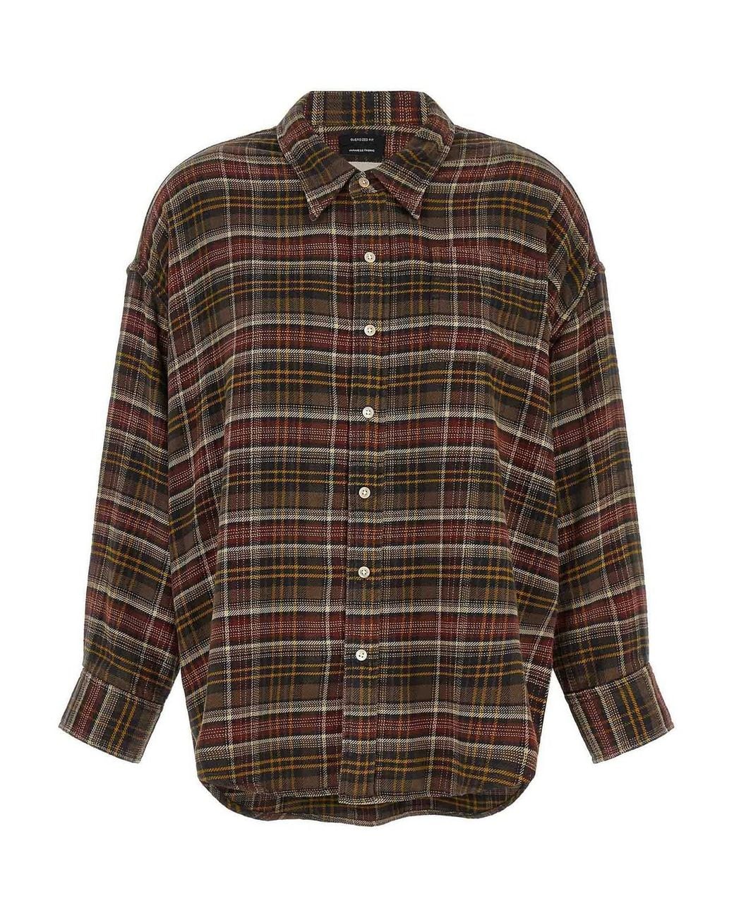 R13 Brown Checked Shirt